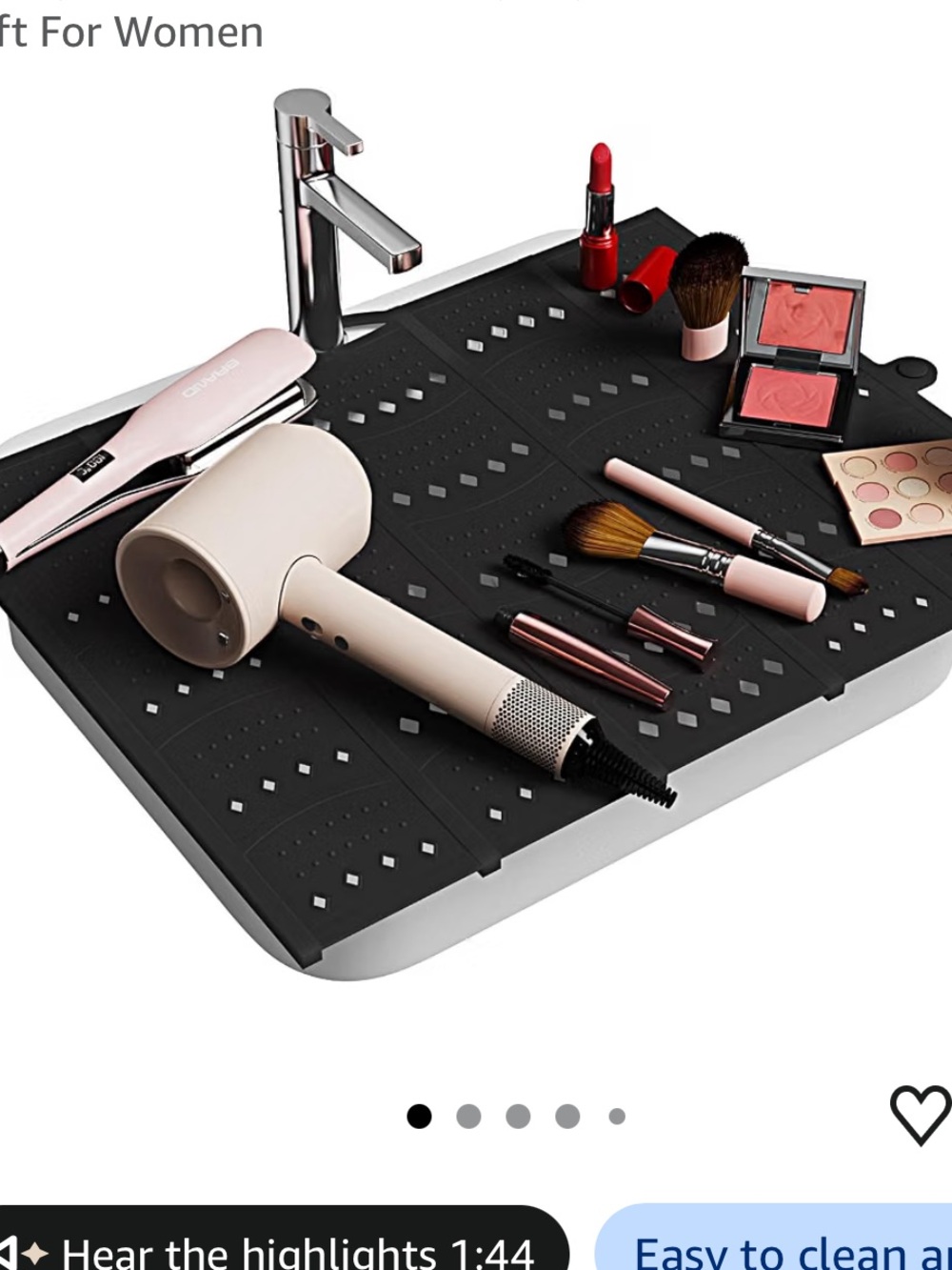 Black Foldable Bathroom Sink Cover